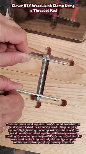 Clever DIY Wood Joint Clamp Using a Threaded Rod #woodworking #wood #tools #diyprojects