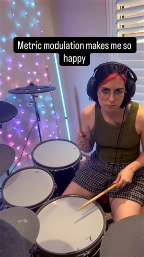 Natalie Carr on Instagram: "I love the metric modulation 🥰 #deltasleep #drummer #drummers #drums #drumcam #metricmodulation #drumming #mathrock #progrock #progressiverock"