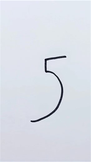 Dibujo fácil con el número 5 #drawing