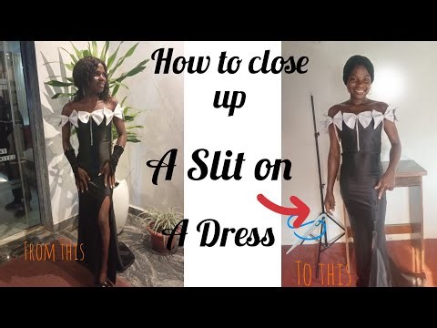 How to close up a slit on a dress / learn how to close a slit on a gown