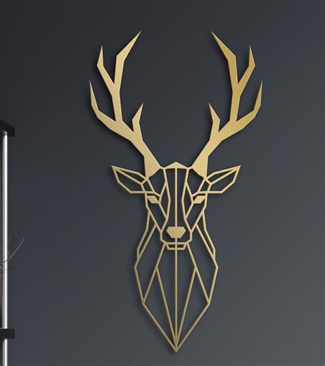 Deer Head Metal Wall Art Decor - Etsy