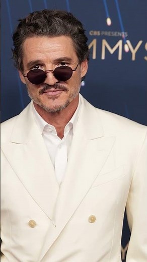 Pedro Pascal looks sharp in head-to-toe white on Emmys 2025 red carpet #shorts