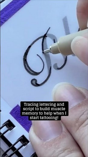 Tracing “Blessings” Script | Tattoo Apprentice #tattoostudy #scripttattoo