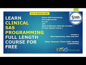 SAS Tutorials for Beginners| Clinical SAS (CDISC SDTM ADaM TLF'S) Programming Full Course -Day 45👍✌️