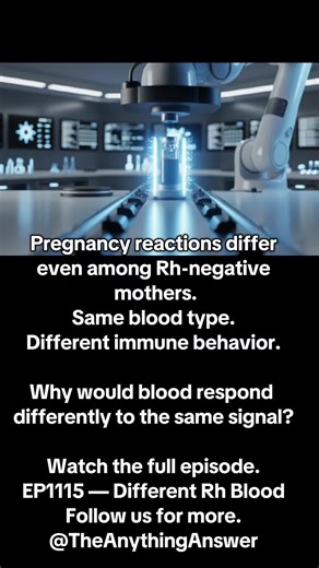EP1115 — Different Rh Blood Pregnancy reactions differ even among Rh-negative mothers. Same blood type. Different immune behavior. Why would blood respond differently to the same signal? Watch the full episode. EP1115 — Different Rh Blood Follow us for more. @TheAnythingAnswer For entertainment only. #fyp #humanbiology #mysterytok #sciencefacts #theanythinganswer