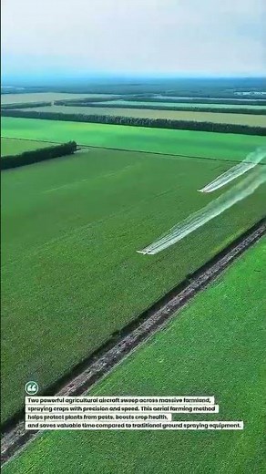 Twin Crop Duster Planes in Action! ✈️🌾 #AgriTech #CropDusting #SmartFarming