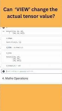 Interviewer: Can Tensor VIEW change the actual tensor value? #datascienceinterview #learn in tamil