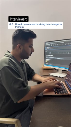 Abhishek アビシェク on Instagram: "Q.2 How do you convert a string to an integer in Python? Ans: You can use the int() function to convert a string to an integer. For example: num_str = “10” num_int = int(num_str) python interview questions, convert string to integer python, python int function, python type conversion, python basics, python for beginners, python coding interview, data science interview prep, python fundamentals, python casting, python tutorial, python concepts #python #pythoncoding #