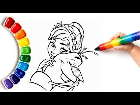 Elsa Frozen Coloring Pages ❄💙 Simple Drawing for Children 👑