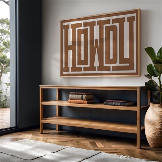 Howdy Typography Western Wall Art, Southwestern Ranch Decor: Print, Framed Print, or Canvas Sign - Etsy