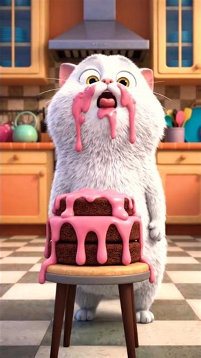 Cat eating cake 😋 #cartoon #animation #whowillbemylifepartnerta #funnyvideo #shortvideo