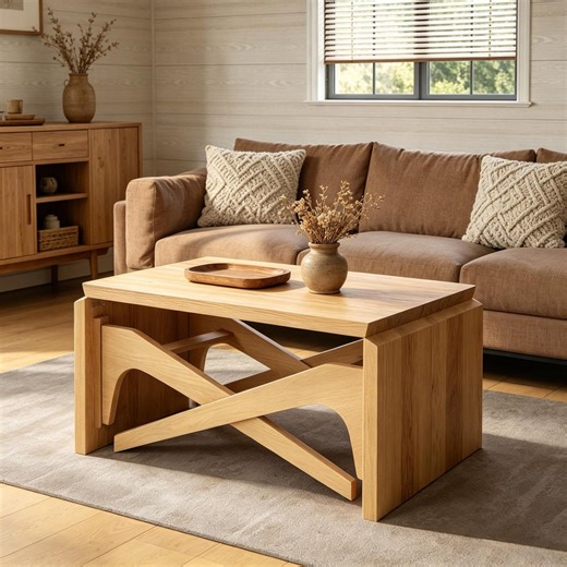 2-in-1 Folding Convertible Coffee Table, Mid-century Modern Solid Walnut Handmade Table - Etsy UK