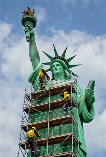 Stechu Of Liberty Before And After | Renovation Liberty Of Stachu | America