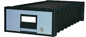 Storex 24-Inch Archive Locking Storage Box for Checks, Black/Gray (61162U01C)