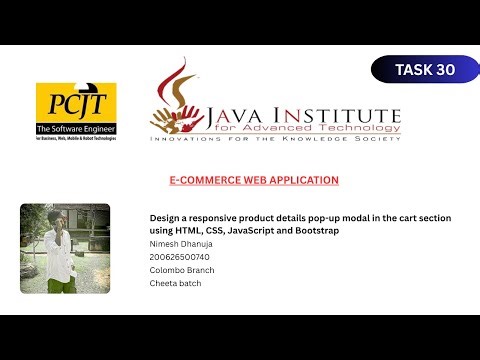 Web Project Task 30 | 1st Year | Semester 01 | Java Institute