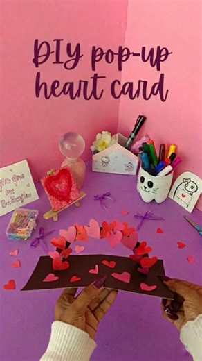 DIY POP-UP Heart card ♥️How to make pop-up heart card?#shorts #diycrafts #popupcard #heart
