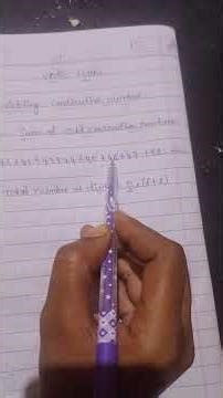 adding consecutive numbers in vedic method