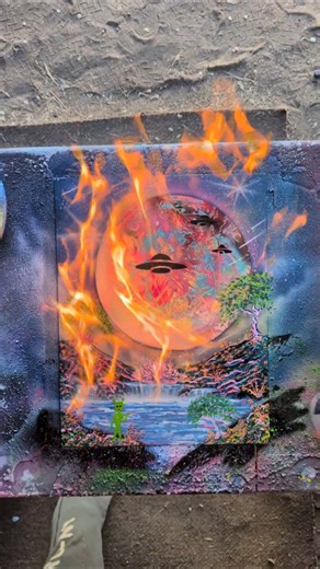 Pastel Palace 🏰 Superspeed Painting #spraypaint #art #viral #scifi #streetart #shorts