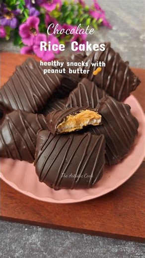 Chocolate Rice Cakes with Peanut Butter 🥜💪😍 #shorts #youtubeshorts #ytshorts #shortsfeed