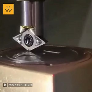 This video by NH Micro shows scribing in titanium. The Kern Microtechnik machine is producing the pattern on a watch dial for the Nick and Josh Hacko NH3. The DOC here is about 0.1mm. Hydrostatics are a big contributor to the quality of the cut. Because of that there are virtually zero thermal growth issues. We could reliably step down 1um in a pass and actually form a chip, with no consideration for a warm up cycle etc. image/video credits: NH Micro #machining #scribing #engineering #technology