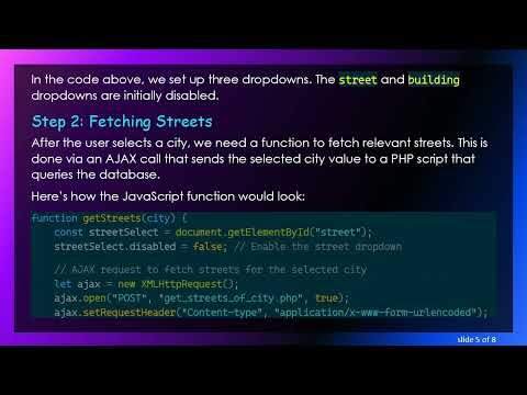 Implementing a Dynamic Dropdown in Your Website: Connecting Cities, Streets, and Buildings