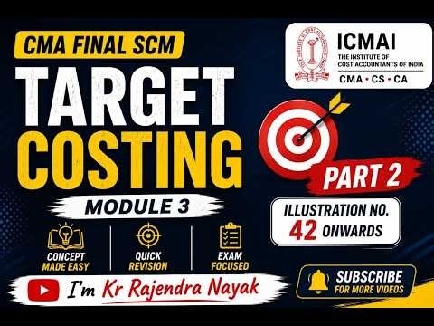 Target Costing |Part 2 | Illustration 42 |SCM |CMA Final|
