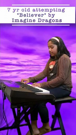 7 yr old's piano rendition of Believer by Imagine Dragons | #shorts #piano #singer #kids #music