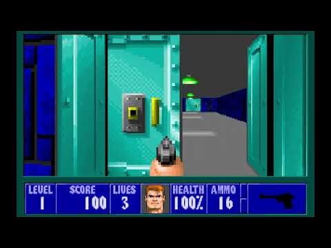 DOSBox SVN, CPU speed 3000 cycles, Frameskip 0, Program WOLF3D Google Chrome 2569 02 09 20 37 01