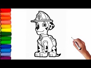 Drawing and Coloring Marshall - Paw Patrol || How to draw Marshall