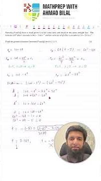 M1 Mechanics | Greatest Distance Between Two Particles (Step-by-Step) - A-level Math M1