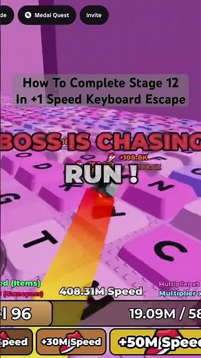 How To Complete Stage 12 In +1 Speed Keyboard Escape. #roblox #gaming #tutorial #easy #shorts