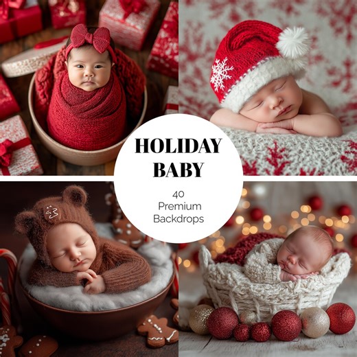 40 Newborn Christmas Digital Backdrops Holiday Nest Studio Backdrop Cozy Neutral Winter Scene Bokeh Light Baby Photoshop Background JPG - Etsy