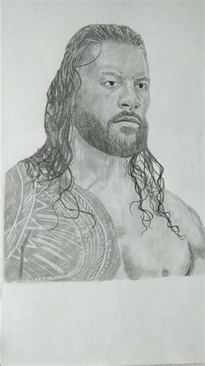 How to draw wwe Roman Reigns 🔥 | Pencil Drawing Step By Step #shorts #drawing #art #romanreigns #wwe