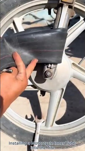 Installing a Motorcycle Inner Tube into the Tire