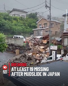 252K views · 741 reactions | 19 PEOPLE MISSING IN MUDSLIDE IN JAPAN There are fears for at least 19 people currently missing after a mudslide hit homes in Atami, Japan, west of Tokyo. Rescue workers are currently underway to search for the missing people. The mudslide occurred on Saturday morning in the town that is known for its hot springs, with heavy rainfall recorded in the area earlier this week. | 10 News | Facebook