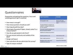 Qualitative Methods - Questionnaires/Focus Groups