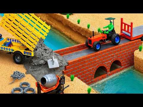 DIY Mini Tractor & Cement Mixer Build Concrete Bridge and Road | Construction Project