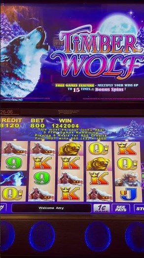 $12k+ win on $8 max bet!! Timber Wolf jackpot. Largest on YouTube.