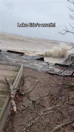 12/28 : Lake Erie is never just a backdrop. She’s a presence. A force that breathes with the seasons and reminds us who is really in charge. Most days, we measure our lives here in small, familiar distances.... about fifty yards of sand, a shoreline we know by heart. But today, the lake is pressing forward, reclaiming space, pushing inland with purpose. Wind tears across the surface at nearly 75 miles per hour, waves stacking and breaking, reshaping the edge between land and lake. What felt perm