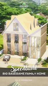 Sims 4 Basegame Family Home speed build 🏡 A residential lot for free download for those of you who love beautiful, modern houses but don't own all those expensive Sims expansion packs. It's in the EA gallery, just search for my ID ABNewcrest 🌿 #sims #thesims4 #basegame | ABNewcrest Builds