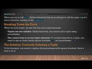 Solving the Tuple object is not callable Error in Python