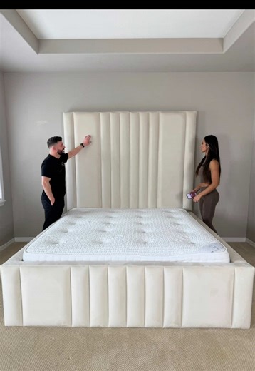 Luxurious Cream Velvet Bellagio Bed with Storage