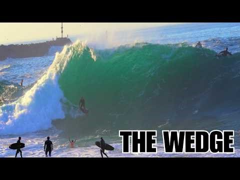 HISTORIC March XXL Swell at The Wedge! Massive Waves in 4K RAW Surf Footage