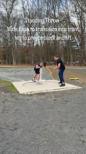 Standing Throw - you need to create a wide base to be able to drive into the front leg with the lower body in order to block energy to lift the ball. #joenapolisthrowstraining #shotanddisc #shotput #discus #njmilesplit #usatfnj #throwers #throwing #statenislandtrackandfield #ncaatrackandfield | Joe Napoli's Throws Training