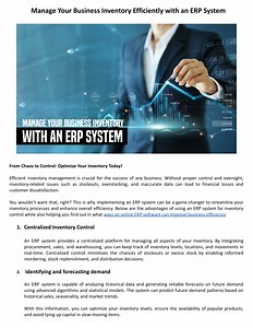 Manage Your Business Inventory Efficiently with an ERP System - SourcePro - SlideServe