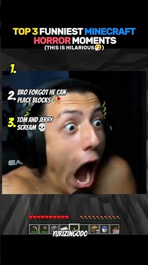 Top 3 Funniest Minecraft Horror Moments 😂👻 (⛏️ Bro Forgot He Can Place Blocks 🥀) #minecraft #horror