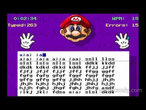 An hour of typing in Mario teaches typing (looped). You can use background music if you want. :-)