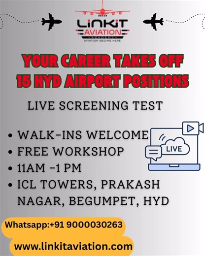 LinkIT Aviation Academy on Instagram: "TODAY IS THE DAY! 🚀 The wait is over. Right now, at Linkit Aviation Academy, the future of 15 candidates is about to change. We are officially open for the Aviation Career Guidance & Hiring Screening. If you are a graduate sitting at home wondering when your “big break” will come—it is happening right here, right now. What’s happening inside: ✅ 11:00 AM: The “Aviation Reality Check” Aptitude Test begins. ✅ Spot Screening: Our 40-year industry veteran is ev