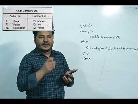 HSC Batch (ICT)Chapter 4, HTML( Order list, unorder list with table) #ICT #HSC #ICTClass