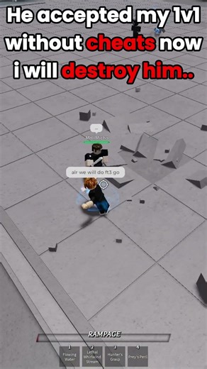 I 1v1'd A CHEATER And Banned Him.. I The Strongest Battlegrounds #viralshort